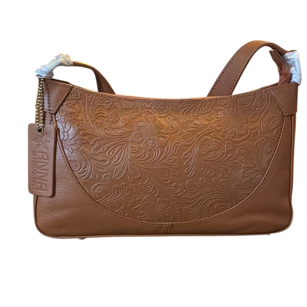 Anna Anuschka Brown Embossed Shoulder Bag